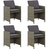 Image de Vidaxl Chaises De Jardin Avec Coussins 4 Pcs RÃ©sine TressÃ©e Gris