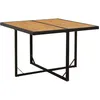 Image de Vidaxl Table De Jardin Noir 109x107x74 Cm RÃ©sine TressÃ©e Bois Massif