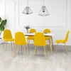 Image de Vidaxl Chaises De Salle Ã  manger 6 Pcs Jaune Moutarde Velours