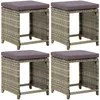 Image de Vidaxl Tabourets De Jardin 4 Pcs Avec Coussins RÃ©sine TressÃ©e Gris