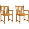 Image de Vidaxl Chaises De Jardin 2 Pcs Bois D'acacia Solide