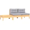Image de Vidaxl Salon De Jardin 3 Pcs Avec Coussins Gris Bois De Pin Massif