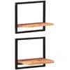 Image de Vidaxl ÃtagÃ¨res Murales 2 Pcs 40x24x35 Cm Bois D'acacia Et Acier