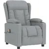 Image de vidaXL Fauteuil de massage inclinable Gris clair Tissu