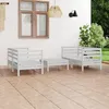 Image de Vidaxl Salon De Jardin 5 Pcs Blanc Bois De Pin Massif