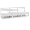 Image de Vidaxl Salon De Jardin 3 Pcs Blanc Bois De Pin Massif