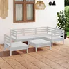 Image de Vidaxl Salon De Jardin 6 Pcs Bois De Pin Massif Blanc