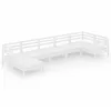 Image de Vidaxl Salon De Jardin 7 Pcs Bois De Pin Massif Blanc