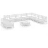 Image de Vidaxl Salon De Jardin 11 Pcs Bois De Pin Massif Blanc