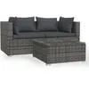 Image de Vidaxl Salon De Jardin 3 Pcs Avec Coussins Gris RÃ©sine TressÃ©e