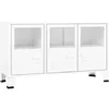 Image de vidaXL Buffet industriel Blanc 105x35x62 cm MÃ©tal et verre