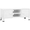 Image de vidaXL Meuble TV industriel Blanc 105x35x42 cm MÃ©tal