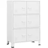 Image de vidaXL Coffre de rangement industriel Blanc 75x40x115 cm MÃ©tal
