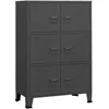 Image de vidaXL Coffre de rangement industriel Anthracite 75x40x115 cm MÃ©tal