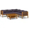 Image de Vidaxl Salon De Jardin 6 Pcs Avec Coussin Bois D'acacia Solide