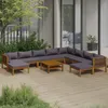 Image de Vidaxl Salon De Jardin 11 Pcs Avec Coussin Bois D'acacia Solide