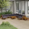 Image de Vidaxl Salon De Jardin 12 Pcs Avec Coussin Bois D'acacia Solide