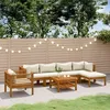 Image de Vidaxl Salon De Jardin 7 Pcs Avec Coussin CrÃ¨me Bois D'acacia Solide