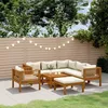 Image de Vidaxl Salon De Jardin 8 Pcs Avec Coussin CrÃ¨me Bois D'acacia Solide