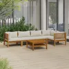 Image de Vidaxl Salon De Jardin 6 Pcs Avec Coussin CrÃ¨me Bois D'acacia Solide