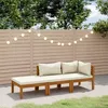 Image de Vidaxl Salon De Jardin 3 Pcs Avec Coussin CrÃ¨me Bois D'acacia Solide