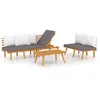 Image de Vidaxl Salon De Jardin 3 Pcs Avec Coussins Bois D'acacia Solide