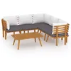 Image de Vidaxl Salon De Jardin 6 Pcs Avec Coussins Bois D'acacia Solide