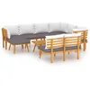 Image de Vidaxl Salon De Jardin 9 Pcs Avec Coussins Bois D'acacia Solide