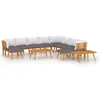 Image de Vidaxl Salon De Jardin 12 Pcs Avec Coussins Bois D'acacia Solide