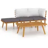 Image de Vidaxl Salon De Jardin 4 Pcs Avec Coussins Bois D'acacia Solide