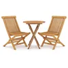 Image de Vidaxl Ensemble De Salle Ã Manger De Jardin 3 Pcs Bois De Teck Massif