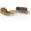 Image de Vidaxl Salon De Jardin 5 Pcs Avec Coussins Gris FoncÃ© Bois D'acacia