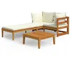 Image de Vidaxl Salon De Jardin 3 Pcs Avec Coussins Blanc CrÃ¨me Bois D'acacia