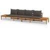Image de Vidaxl Bancs De Jardin Avec Coussins Gris FoncÃ© 2 Pcs Bois D'acacia