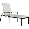 Image de Vidaxl Chaise Longue Avec Repose-Pied RÃ©sine TressÃ©e Noir