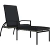 Image de Vidaxl Chaise Longue Avec Repose-Pied RÃ©sine TressÃ©e Gris