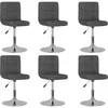 Image de vidaXL Chaises pivotantes Ã  manger lot de 6 Gris foncÃ© Tissu