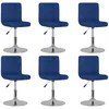 Image de vidaXL Chaises pivotantes de salle Ã  manger 6 pcs Bleu Tissu