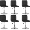 Image de vidaXL Chaises pivotantes Ã  manger lot de 6 Noir Tissu