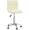 Image de vidaXL Chaise pivotante de salle Ã  manger CrÃ¨me Tissu