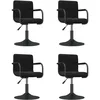 Image de Vidaxl Chaises Pivotantes De Salle Ã Manger 4 Pcs Noir Velours