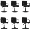 Image de vidaXL Chaises pivotantes de salle Ã  manger 6 pcs Noir Velours