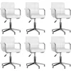 Image de Vidaxl Chaises De Salle Ã  manger Pivotantes 6 Pcs Blanc Similicuir