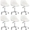 Image de vidaXL Chaises pivotantes Ã  manger lot de 6 blanc similicuir