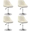 Image de vidaXL Chaises Ã  manger pivotantes lot de 4 CrÃ¨me Velours