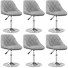 Image de vidaXL Chaises pivotantes Ã  manger lot de 6 Gris clair Velours
