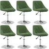 Image de vidaXL Chaises pivotantes Ã  manger lot de 6 Vert foncÃ© Velours