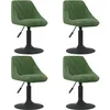 Image de Vidaxl Chaises Pivotantes De Salle Ã  manger 4 Pcs Vert FoncÃ© Velours