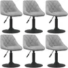 Image de vidaXL Chaises pivotantes Ã  manger lot de 6 gris clair velours