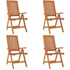 Image de Vidaxl Chaises De Jardin Pliables 4 Pcs Bois D'eucalyptus Massif